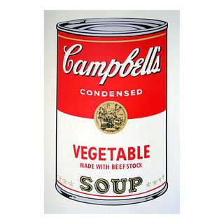 Andy Warhol "Soup can 11.48 (Vegetable w/ Beef Stock)" Silk Screen Print from Sunday B Morning.