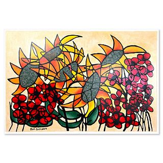 Avi Ben-Simhon, "Sunflowers" Hand Signed, Numbered Limited Edition with Letter of Authenticity.