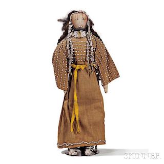 Lakota Beaded Cloth and Hide Doll