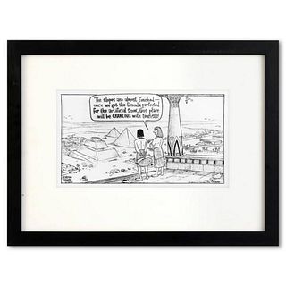 Bizarro, "Egyptian Slopes" is a Framed Original Pen & Ink Drawing by Dan Piraro, Hand Signed with Letter of Authenticity.