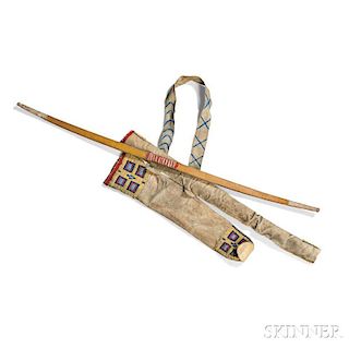 Lakota Beaded Hide Bow Case and Quiver