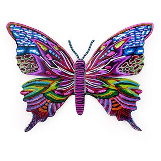 Patricia Govezensky- Original Painting on Cutout Steel "Butterfly "