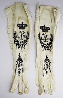 Pair Of 19Th C. Victorian Kid Leather Ladies Gloves