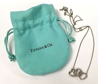 Tiffany & Co. Elsa Peretti 3 Heart Necklace .925 Sterling Silver