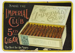 Imperial Club Cigar Tin Litho Advertising Sign