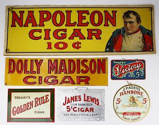Napoleon, Dolly Madison, Other Cigar Signs (6 Pcs)