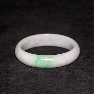 Translucent Natural Purple and Green Color Jadeite Jade Bangle, GIA Certificate