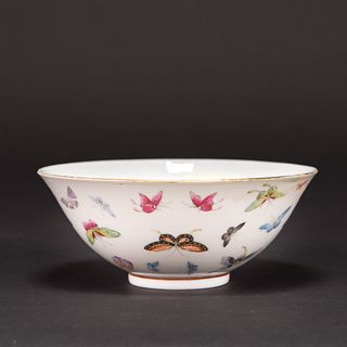 A FAMILLE ROSE BUTTERFLY BOWL, GUANGXU PERIOD