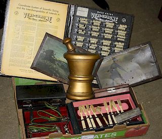 Apothecary Lot W/ Cased Instruments, Signs, & Advertising
