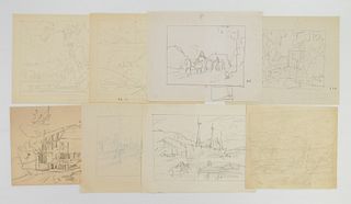 8 Frank N. Wilcox graphite sketches