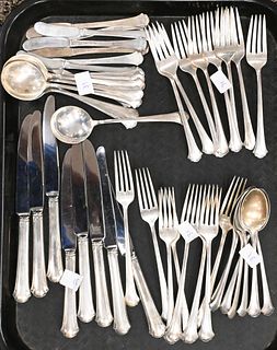 Setting for Eight Sterling Silver Flatware in the "Chippendale" Pattern
