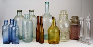 Old Apothecary Covered Jars, Pill Bottles, & Demijohn Bottles