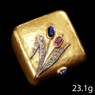 FINE AND HIGH QUALITY DIAMOND RUBY AND SAPPHIRE GOLD BOX