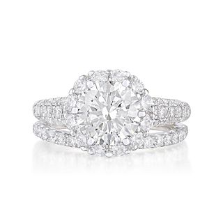 1.50-Carat Diamond Wedding Set, GIA Certified D/SI2