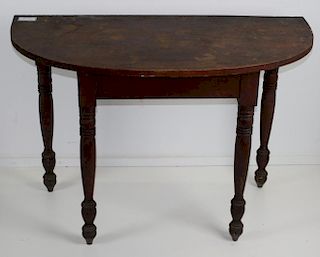 Pair Of New England Sheraton D Shaped Banquet Table Ends.