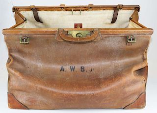 Large Leather Valise Case By Peal & Co. London