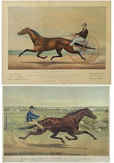 Two Currier and Ives Hand Colored Lithographs.