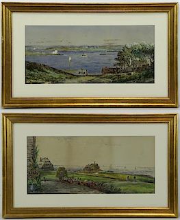 LEWIS, Edmund Darch. Pair of Watercolors.