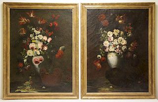 Pair of 18th C. Oil on Canvas. Still Lifes.