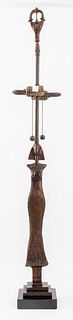 Giacometti Manner Bronze Figural Table Lamp