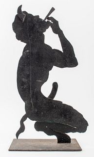 American Wrought Iron Erotic Satyr Sculpture