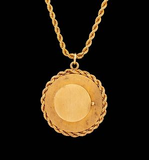 14K Yellow Gold Memento Pendant Necklace