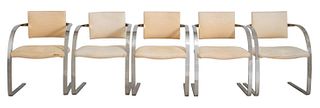 Mies Van Der Rohe Style Dining Chairs, 5
