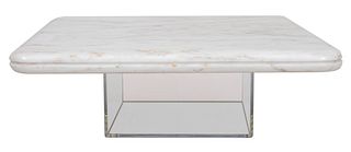 Monumental "Floating" Calacatta Marble Low Table
