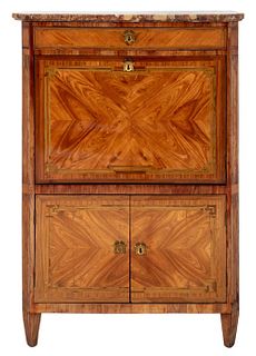 Louis XVI Stained Fruitwood Marquetry Secretaire