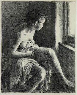 SOYER, Raphael. Lithograph "Girl at Window".