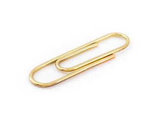 14K Yellow Gold Paperclip Form Money Clip