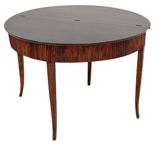 Art Deco Style Wooden Demilune Folding Table