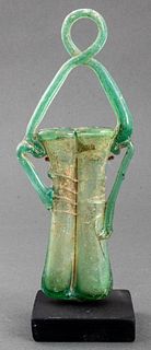 Ancient Roman Glass Handled Double Unguentarium