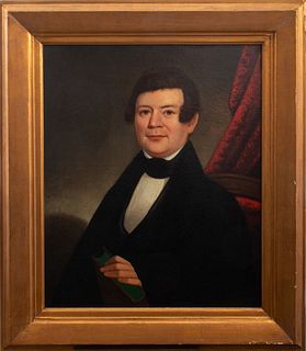 American School Portrait of a Man Oil on Canvas
