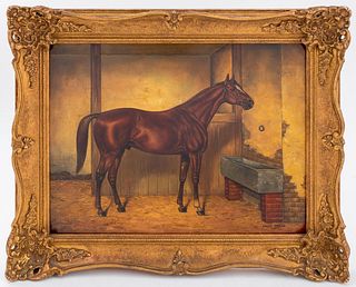 Louis Nadler Equestrian Oil Painting on Panel