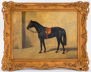 Henri Braun Equestrian Oil Painting on Panel