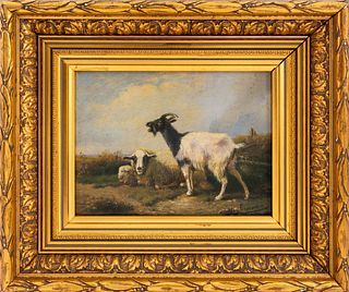 Cornelis Van Leemputen Sheep & Goat Oil on Panel