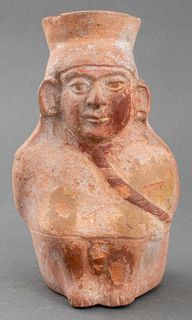 Pre-Columbian Moche Pottery Prisoner Form Vessel
