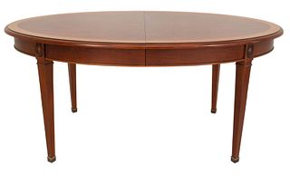 Neoclassical Manner Oval Veneered Dining Table