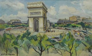 MARRE, Helene. Oil on Canvas. Arc de Triomphe,