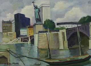 MARRE, Helene. Oil on Canvas. Statue of Liberty on