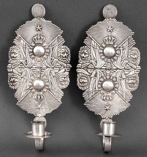 Swedish Silver Plated Sconces, 2