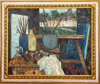 Georges Rival Still Life Scene Oil on Canvas