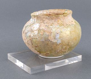 Ancient Roman Glass Bowl on Stand