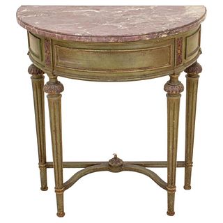 French Louis XVI Demilune Console Table, 19th C.