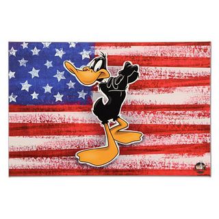Looney Tunes, "Patriotic Series: Daffy Duck" Numbered Limited Edition on Canvas with COA. This piece comes Gallery Wrapped.