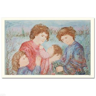 Early Spring Limited Edition Serigraph by Edna Hibel (1917-2014), Numbered and Hand Signed with Certificate of Authenticity.