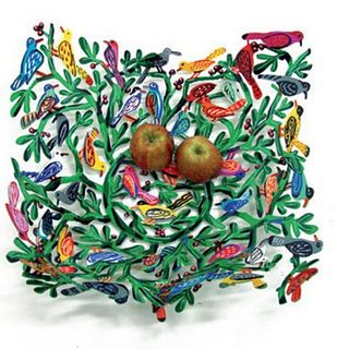 David Gershtein- Free Standing Sculpture (Fruit Bowl) "Birds of the world Bowl"