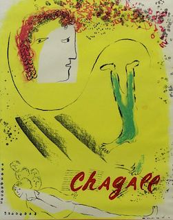 CHAGALL, Marc. Lithograph "Le Fond Jaune" 1969.