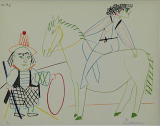 PICASSO, Pablo (After). Color Lithograph "Circus